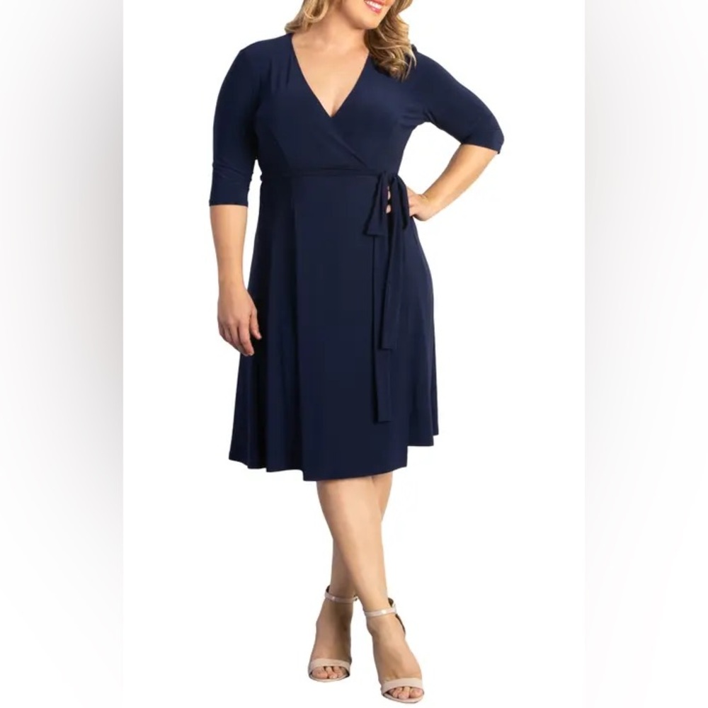Draper James Navy Wrap Dress Size 2X - Picture 1 of 4